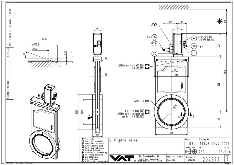 UHV Gate Valve VAT Valves