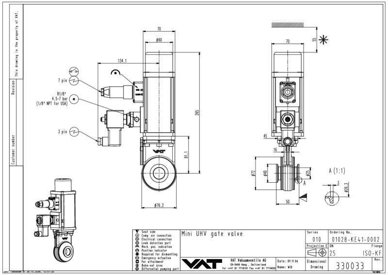 Mini UHV Gate Valve VAT Valves