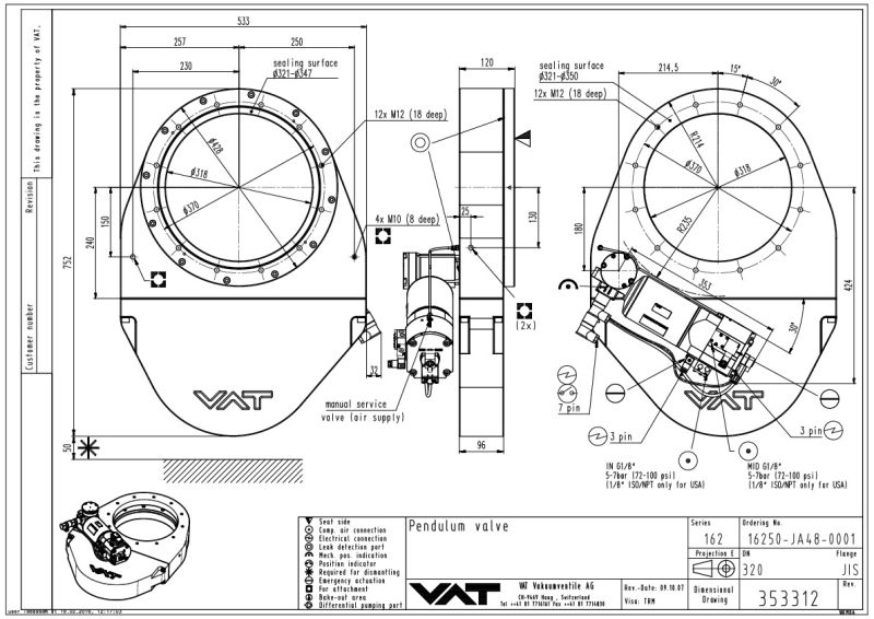 HV Pendulum Isolation Valve VAT Valves