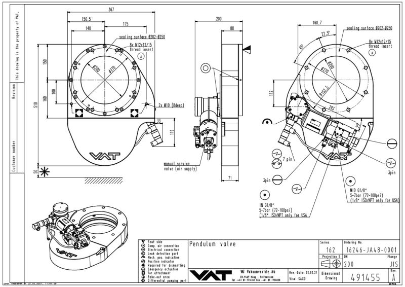 HV Pendulum Isolation Valve VAT Valves