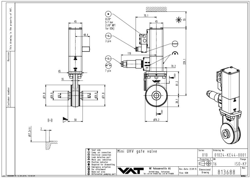 Mini UHV Gate Valve VAT Valves