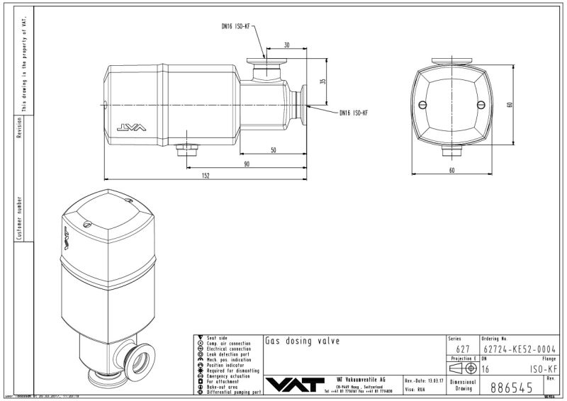 Gas Dosing Valve VAT Valves