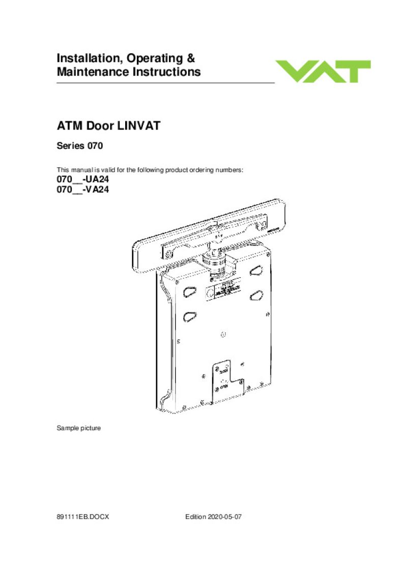 HV Transfer Door Insert with LINVAT VAT Valves