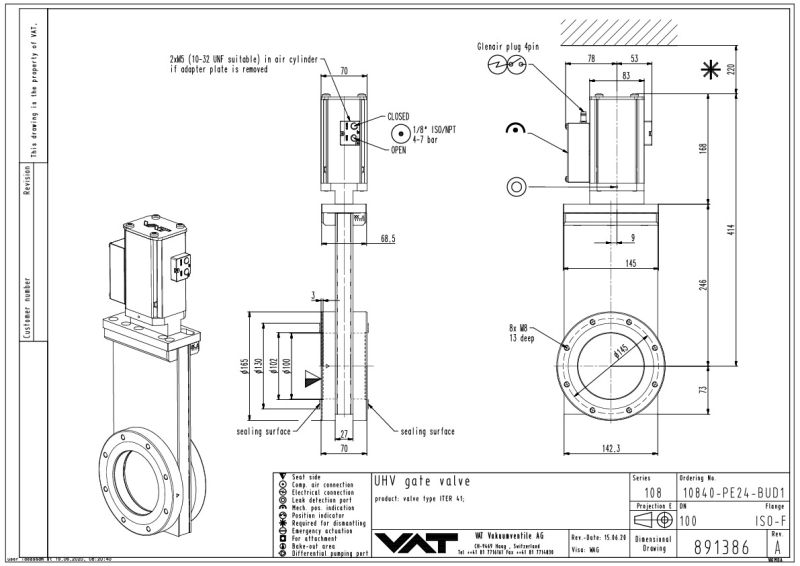 UHV Gate Valve VAT Valves