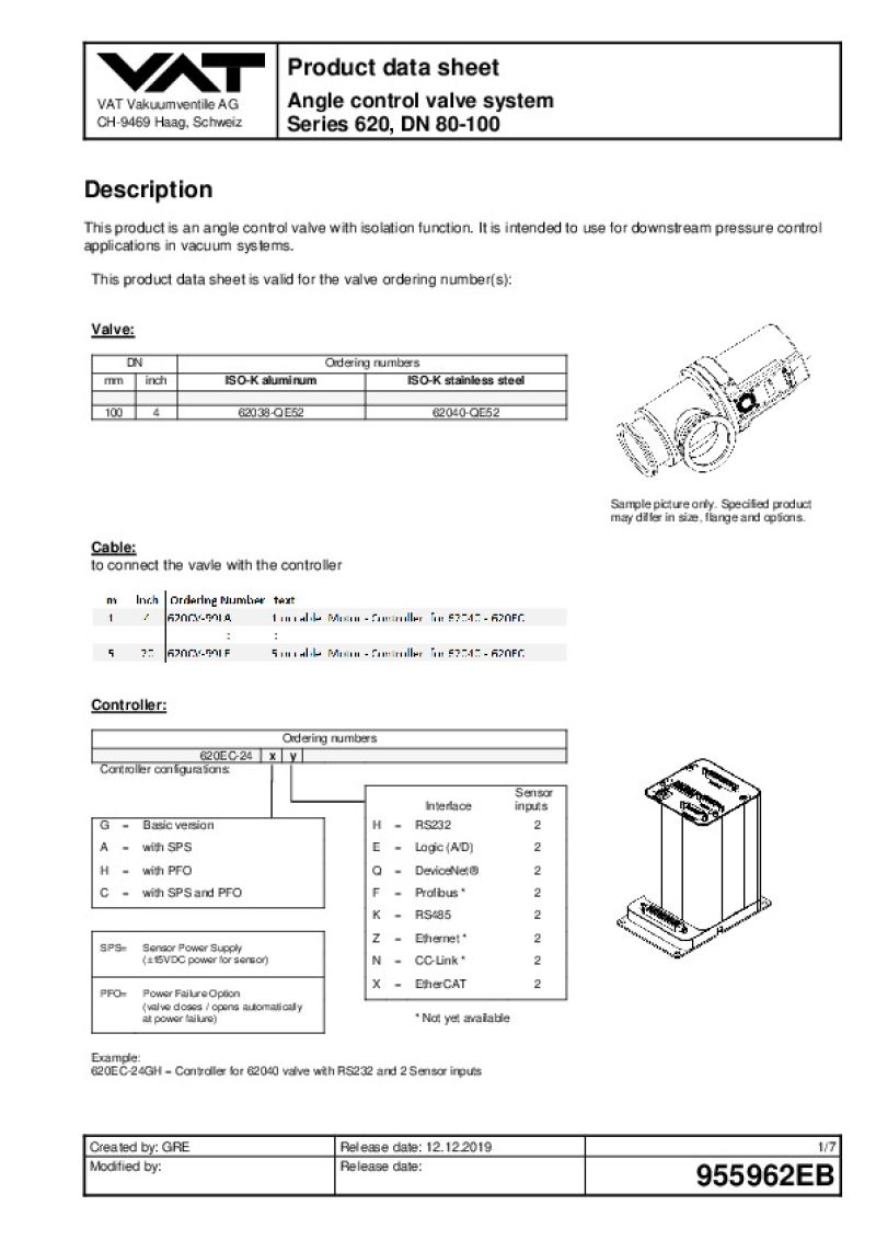 HV Angle Control Valve VAT Valves